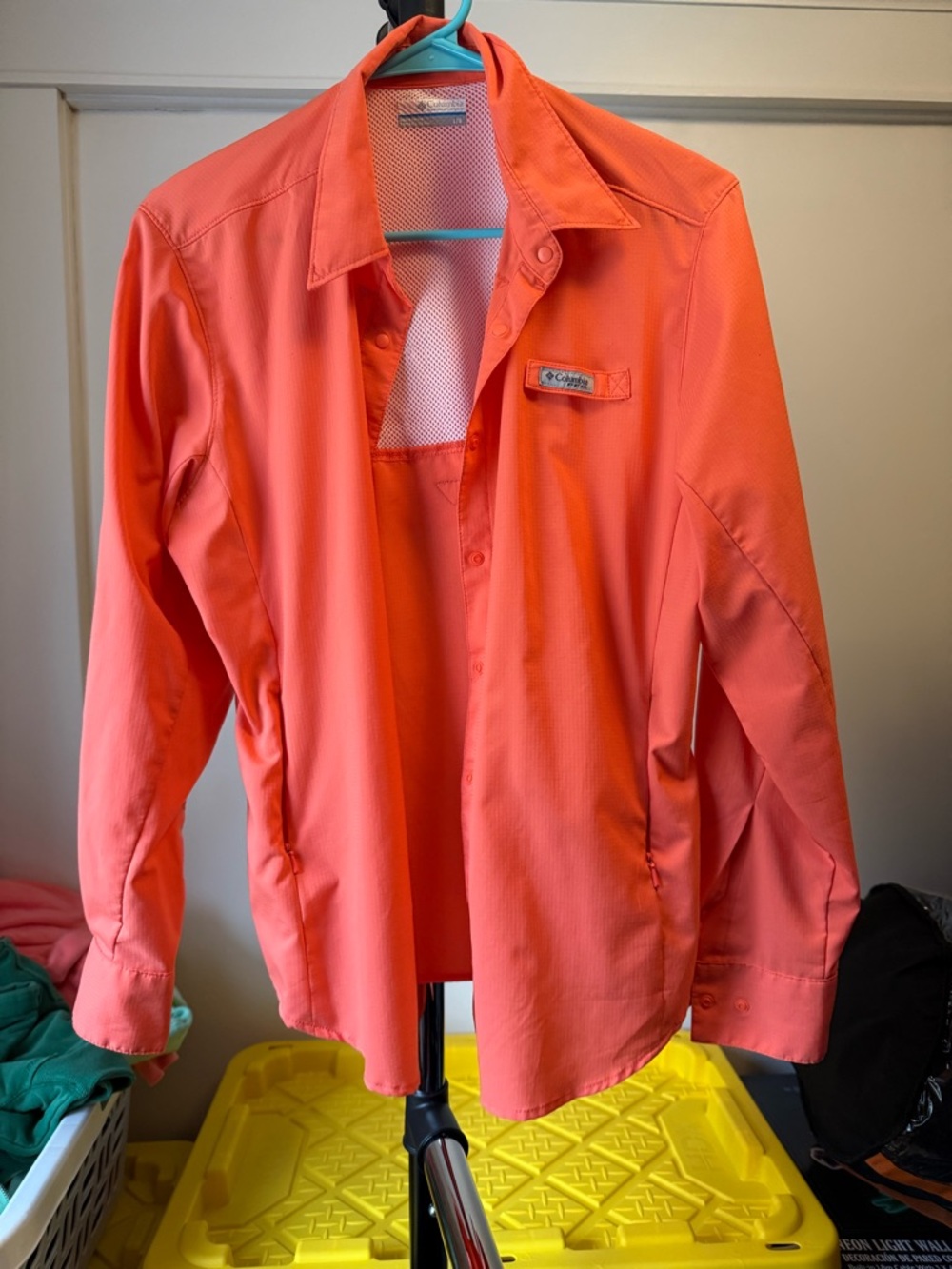 Columbia Coral-Orange Long-Sleeve Sun Shirt